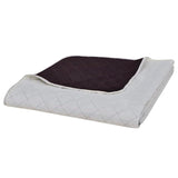 VidaXL Bedsprei gewatteerd dubbelzijdig 170x210 cm beige bruin