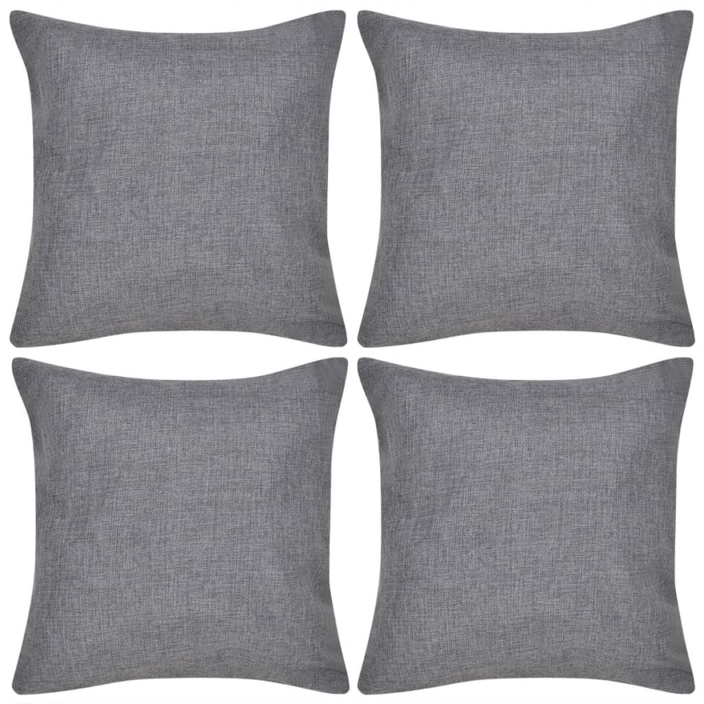 Vidaxl Cushion copre la lino look 40 x 40 cm antracite 4 pezzi