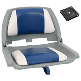 Vidaxl 2-piece boat seat set with blue-white cushions foldable