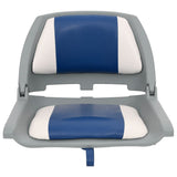 Vidaxl 2-piece boat seat set with blue-white cushions foldable