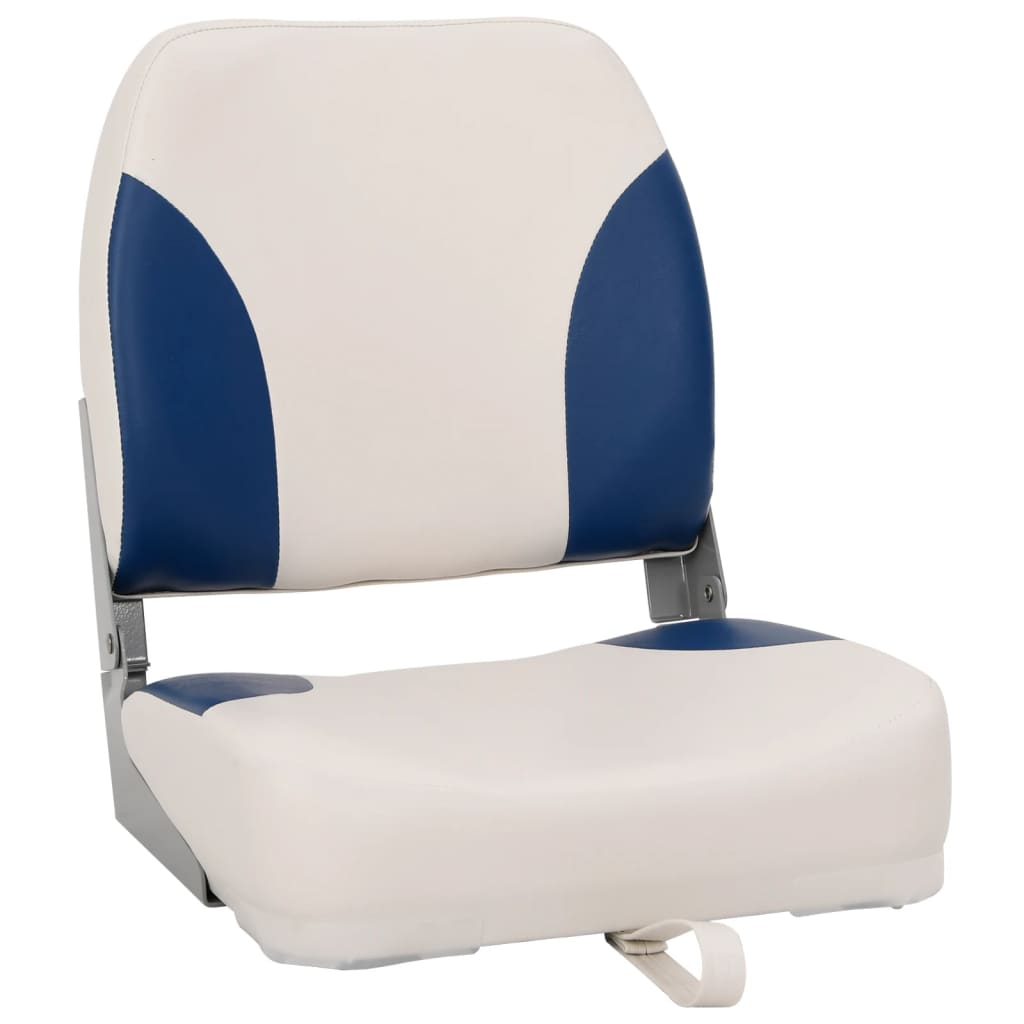 Vidaxl Ensemble de siège de bateau 2 pièces avec coussins bleu-blanc pliable