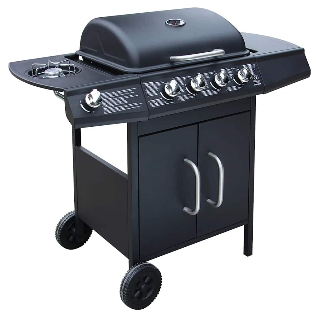 Vidaxl Gasbarbecue 4+1 Kokesone Svart