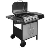 Vidaxl GasbarBecue 4 + 1 Zone de cuisson noire et argent