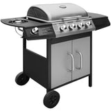 Vidaxl GasbarBecue 4 + 1 Zone de cuisson noire et argent