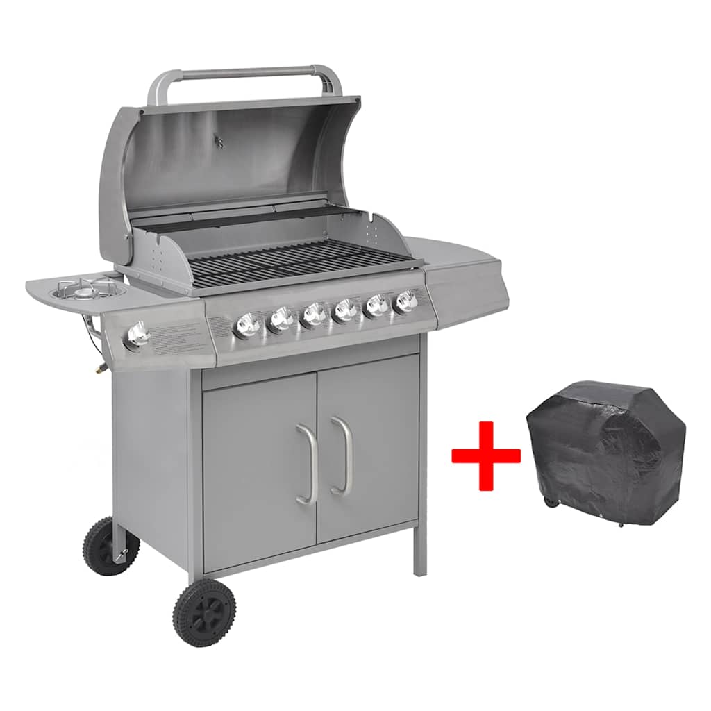 Vidaxl GasbarBecue 6 + 1 Zone de cuisson Silver