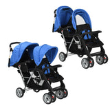 Vidaxl Kinderwagen Doppelstahlblau und Schwarz