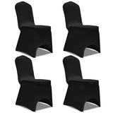 Vidaxl Chair Cover Stretch 4 pieces Black