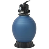 VidaXL Swimming pool sand filter with 6-position valve 460 mm blue