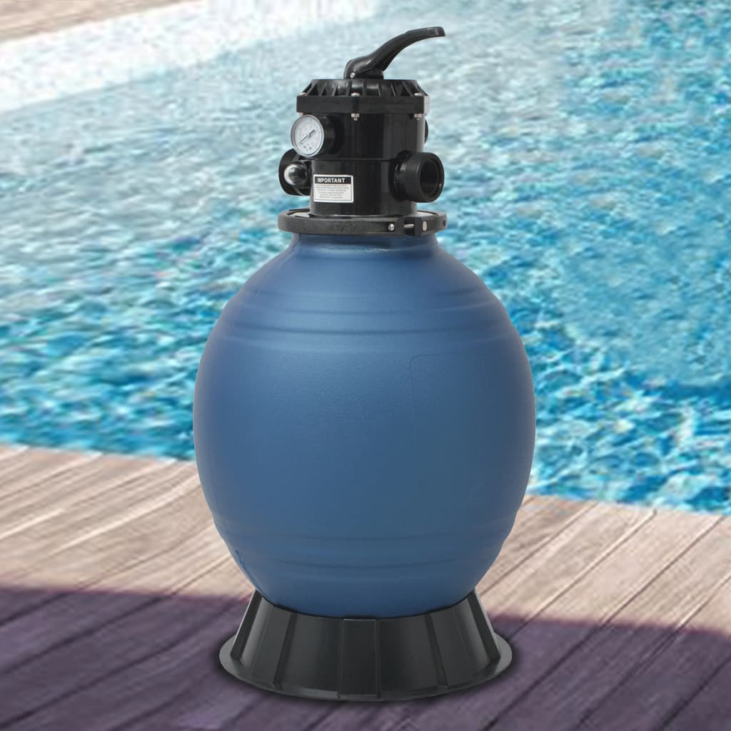 VidaXL Swimming pool sand filter with 6-position valve 460 mm blue