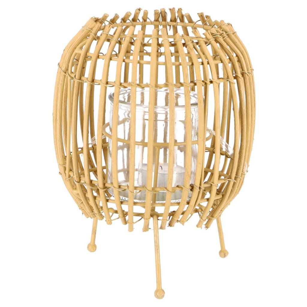 Inne marki Lantern Rattan 20 cm beżowy czarny asorti