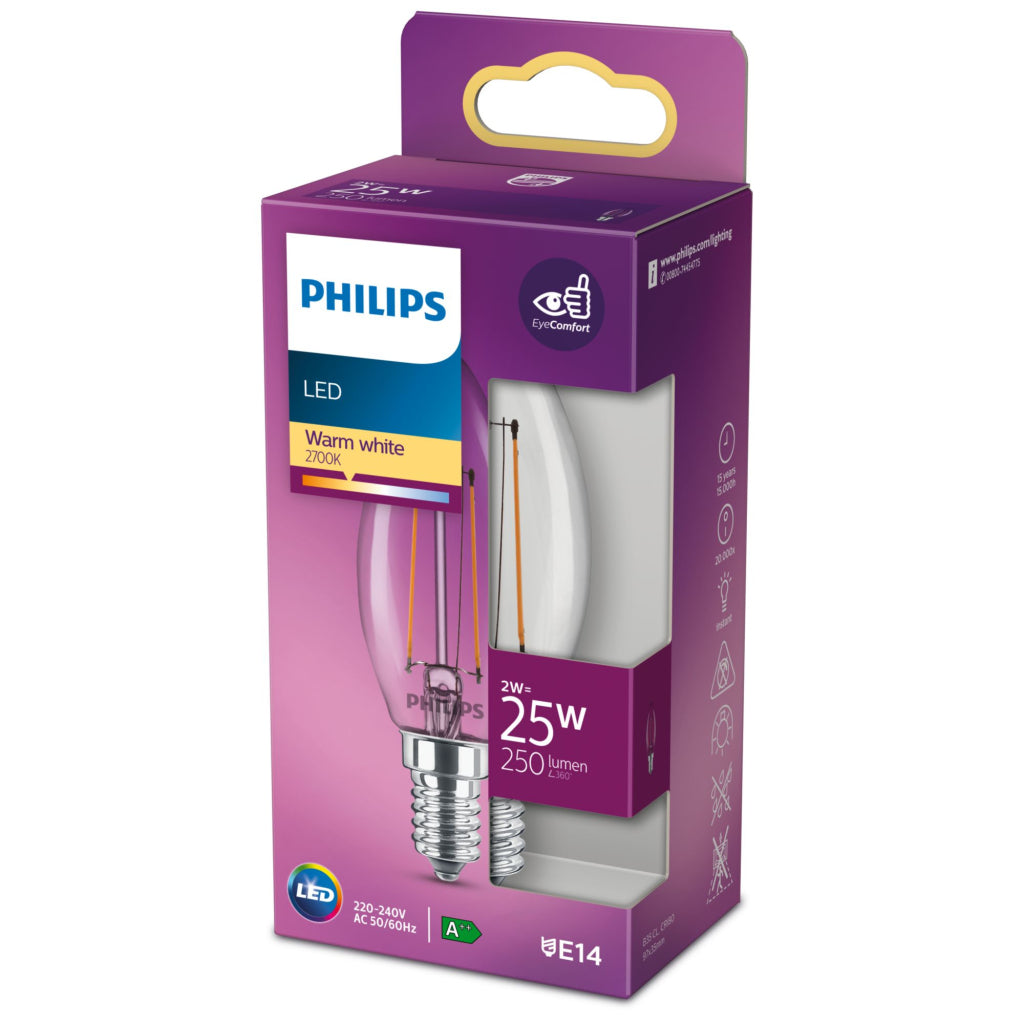 Philips LED Classic Can Lamp 25W B35 E14 toplo bela