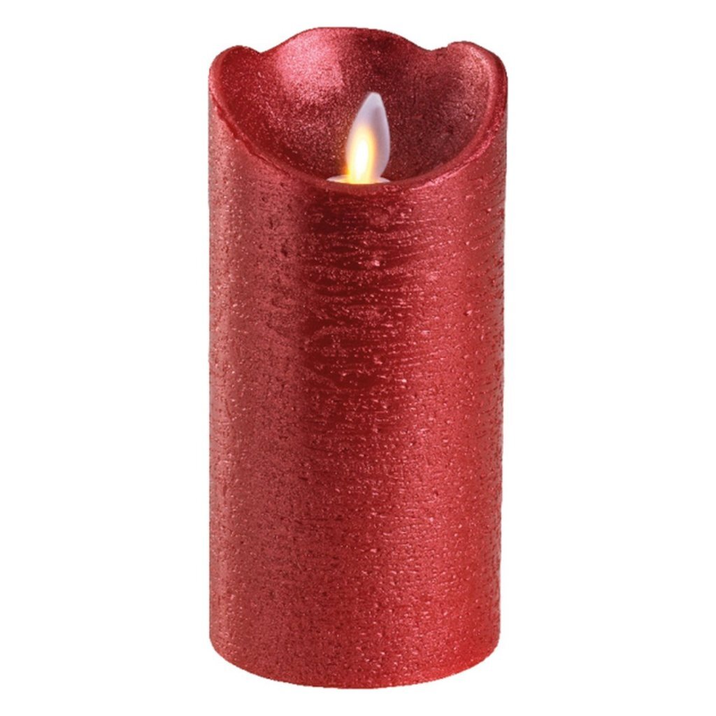 Lumineo Lumineo LED Stub candle Dance Flame 7.5x15 cm Red