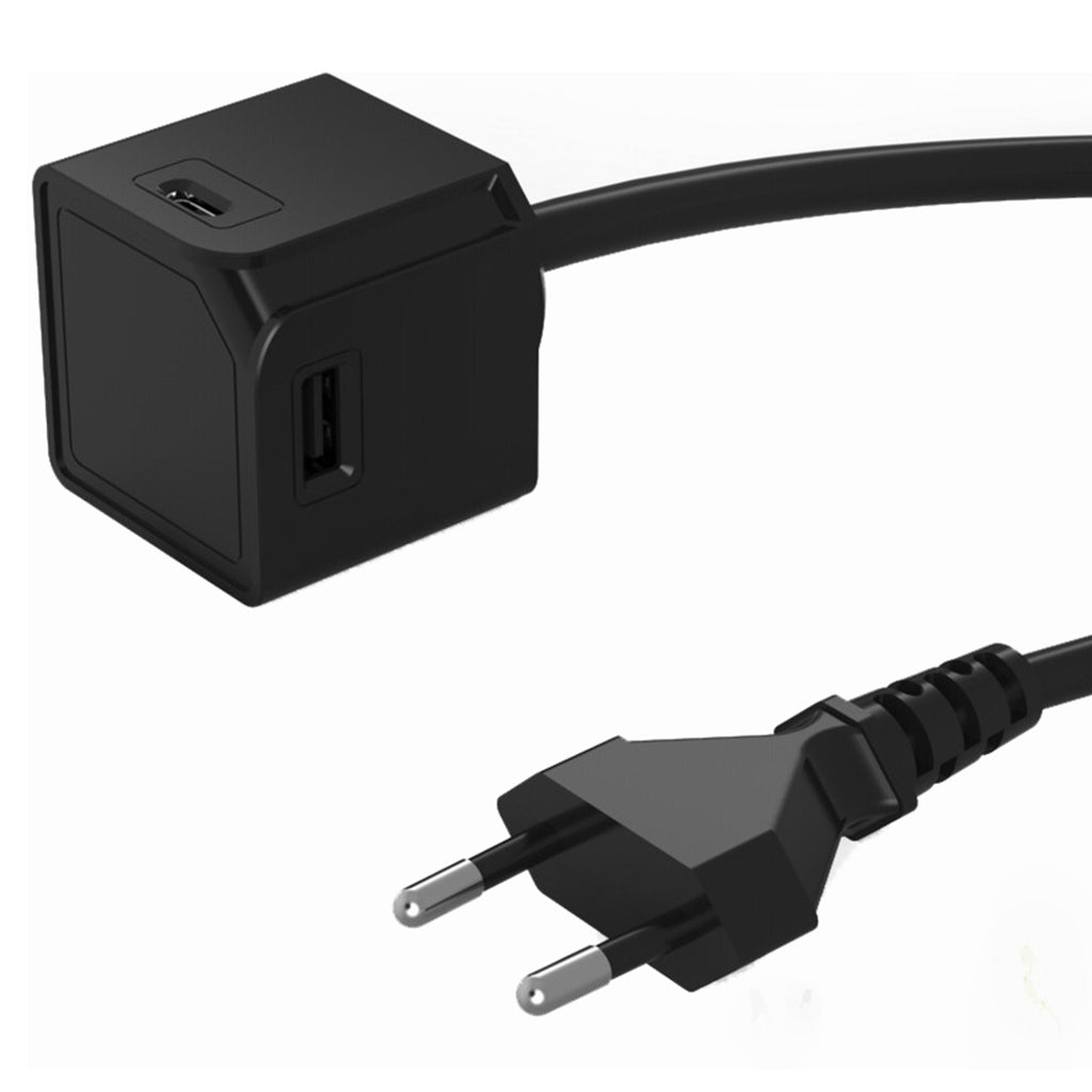 PowerCube USBCube utvidet USB A og C Black