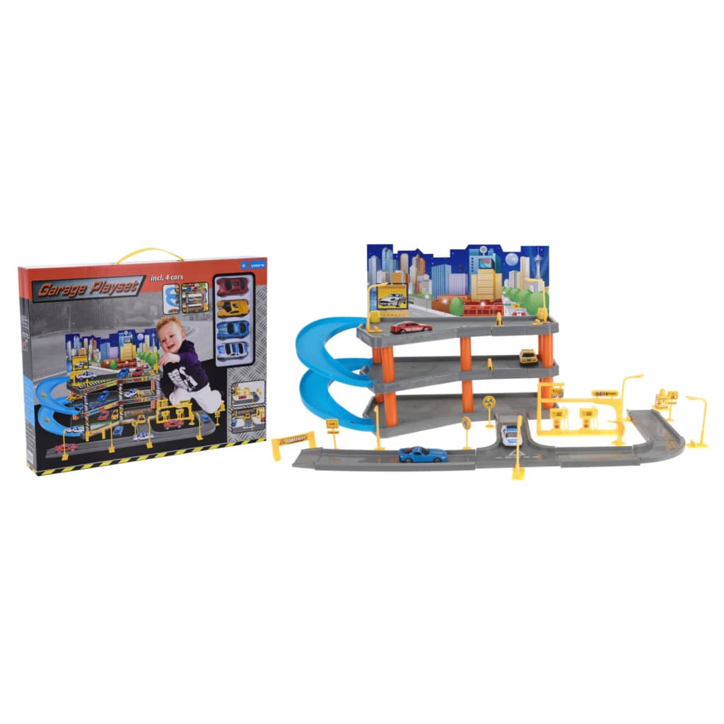 Anbud Toy Tender Toys Toy Set med 4 bilar 62x31x33 cm grå och blå