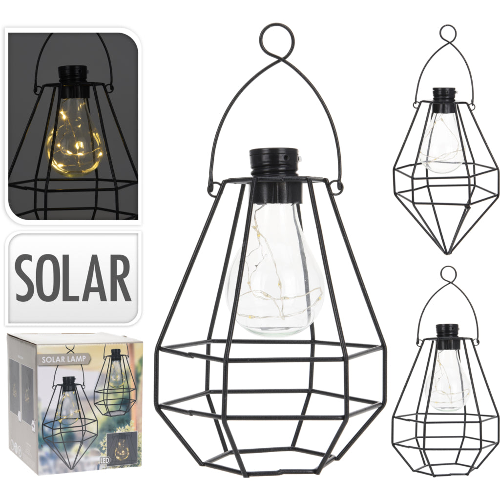 Bombilla solar Solar LED Wire Lantar Black Surorti