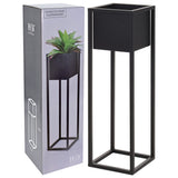 H S Collection H S Collection Flowerpot sur standard 70 cm métal noir