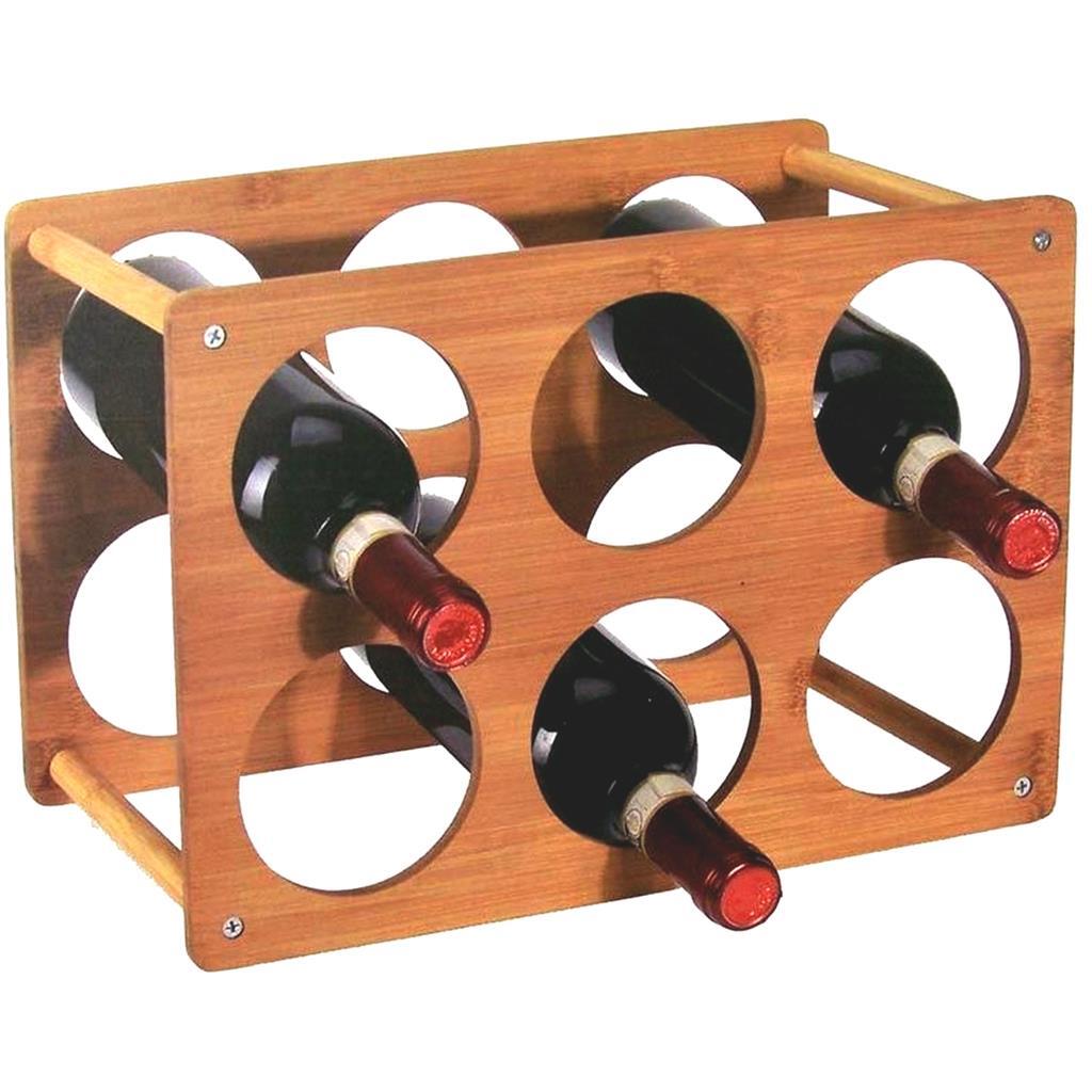 Excellent Houseware Houseware Bamboo wine rack for 6 bottles