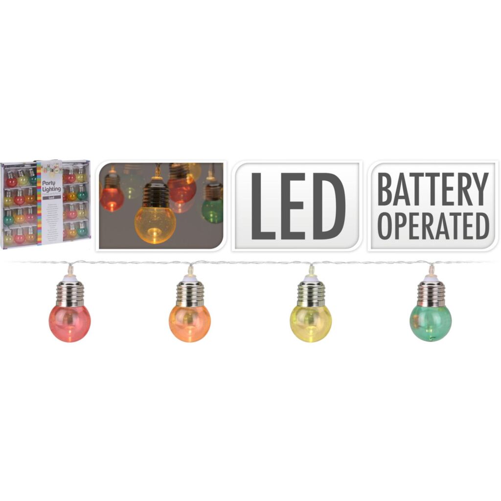 Grundläggande LED -belysningssladd med 30 lampor Multicolor