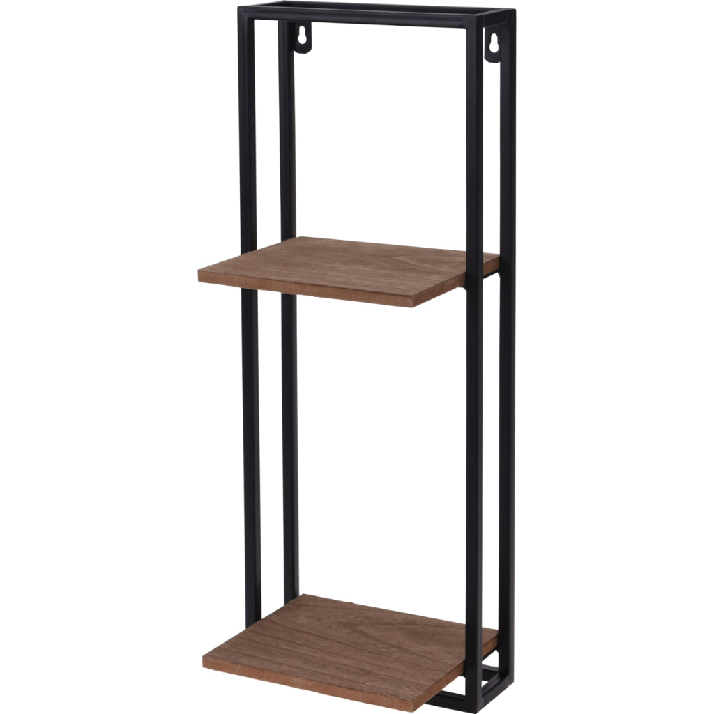 Porta sospensione in metallo di stile in casa di base con piastre di legno 53x20x15 cm marrone nero