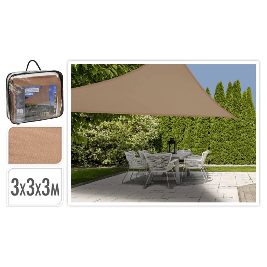 Progarden progarden shade cloth triangular 3x3x3m sand -colored