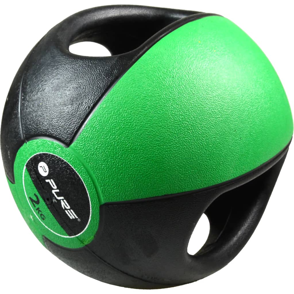 Pure2Improve Pure2 Improve Medicine Ball avec poignées de 2 kg verte