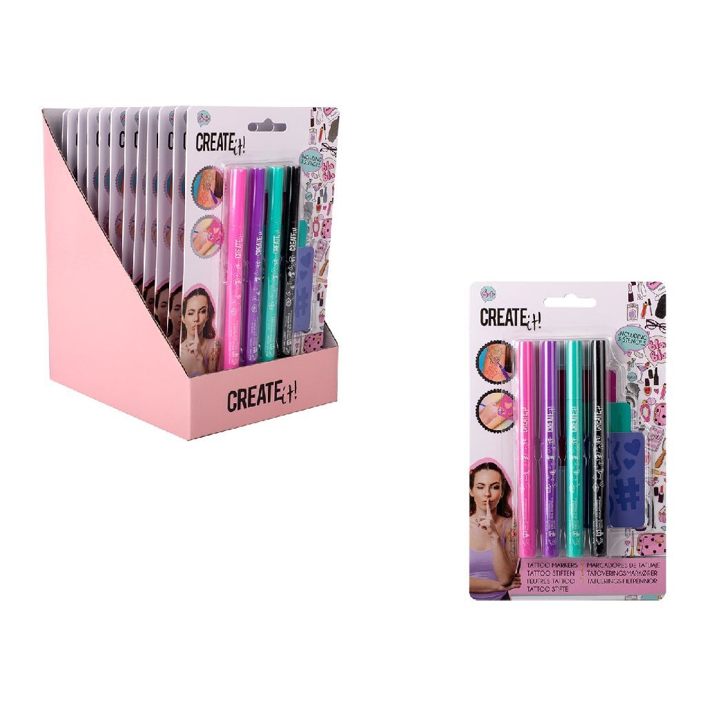 Canenco Beauty Tattoo Stift mit Schablonen, 4st.