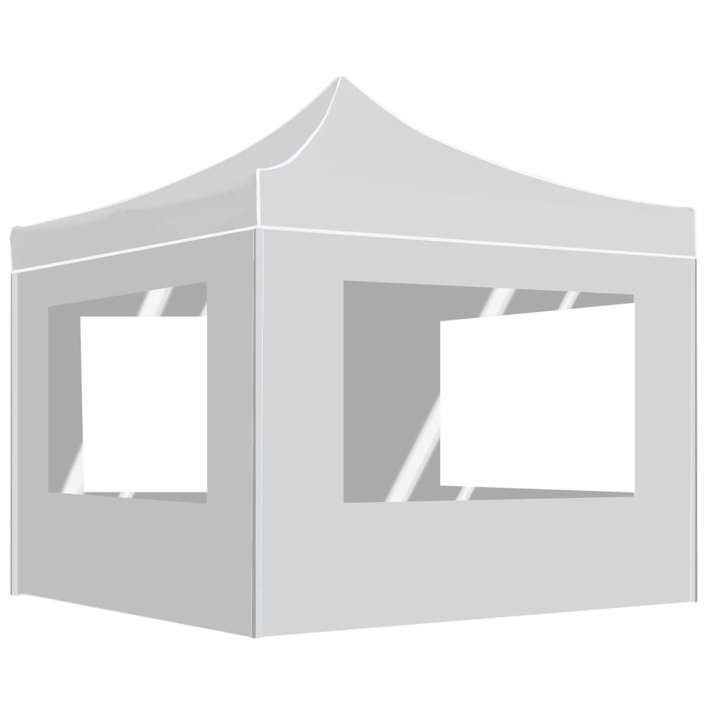 Vidaxl PartyTent pliable avec des murs 3x3 m en aluminium blanc