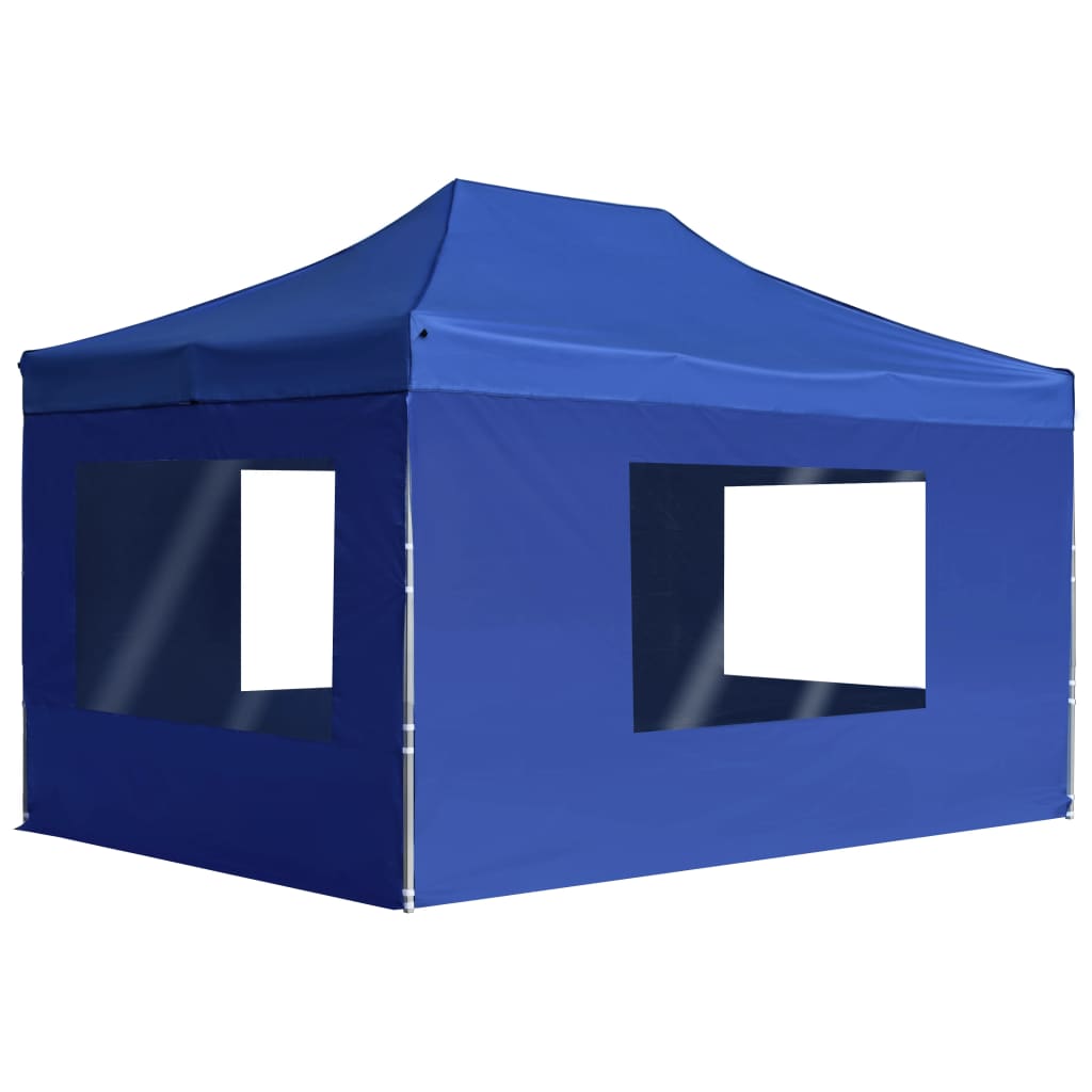 Bidaxl partyTent foldble med väggar 4,5x3 m aluminiumblått