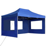 Bidaxl partyTent foldble med väggar 4,5x3 m aluminiumblått