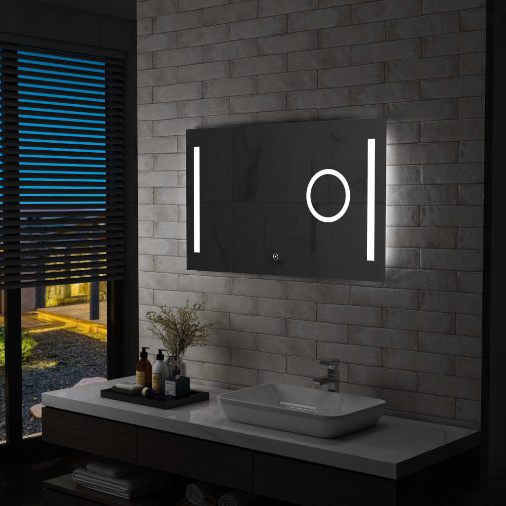 Miroir de salle de bain Vidaxl LED avec capteur tactile 100x60 cm