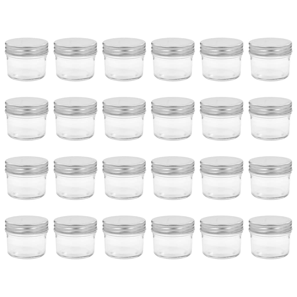 Vidaxl Jam Jars se stříbrnými barevnými víky 24 st 110 ml sklo