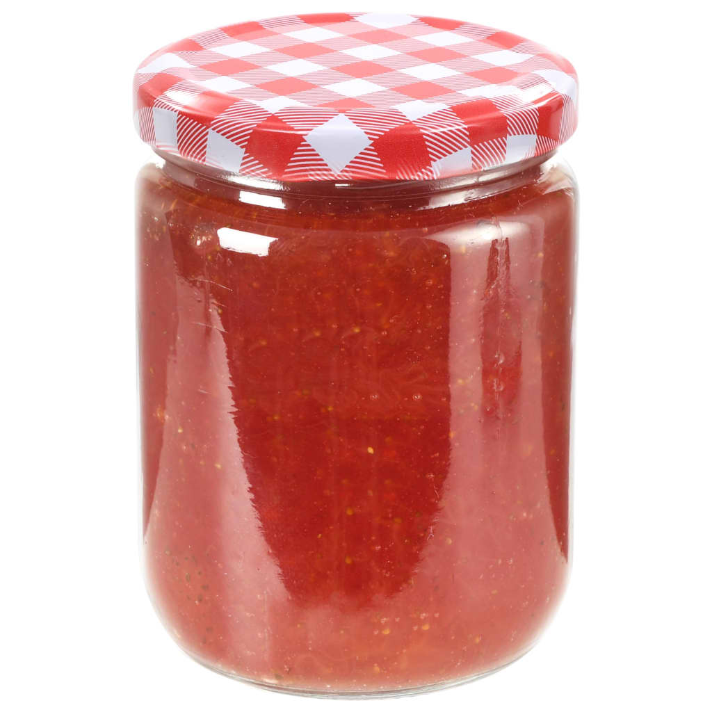 Vidaxl Jam Jars s červenými víky 48 ks 230 ml skla 230 ml skla