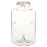 Vidaxl Wasserspender xxl mit Wasserhahn 8 l Glas transparent