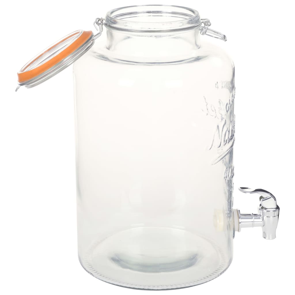 Vidaxl Wasserspender xxl mit Wasserhahn 8 l Glas transparent