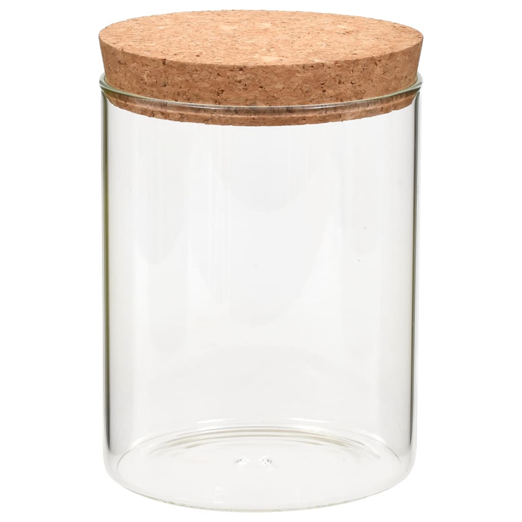 Vidaxl Späichere Pots mat Cork Deck 6 st 650 ml Glas