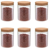 Vidaxl Späichere Pots mat Cork Deck 6 st 650 ml Glas