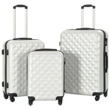 Vidaxl 3-part hard luggage set clear silver colored