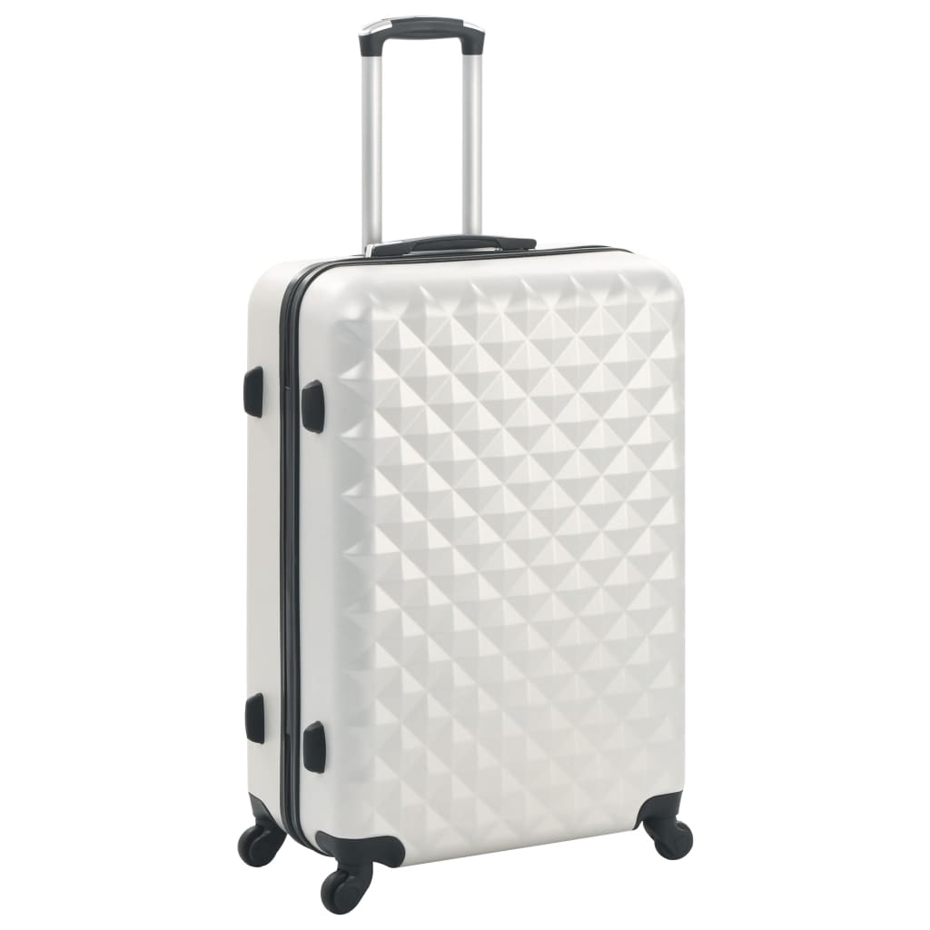 Vidaxl 3-part hard luggage set clear silver colored