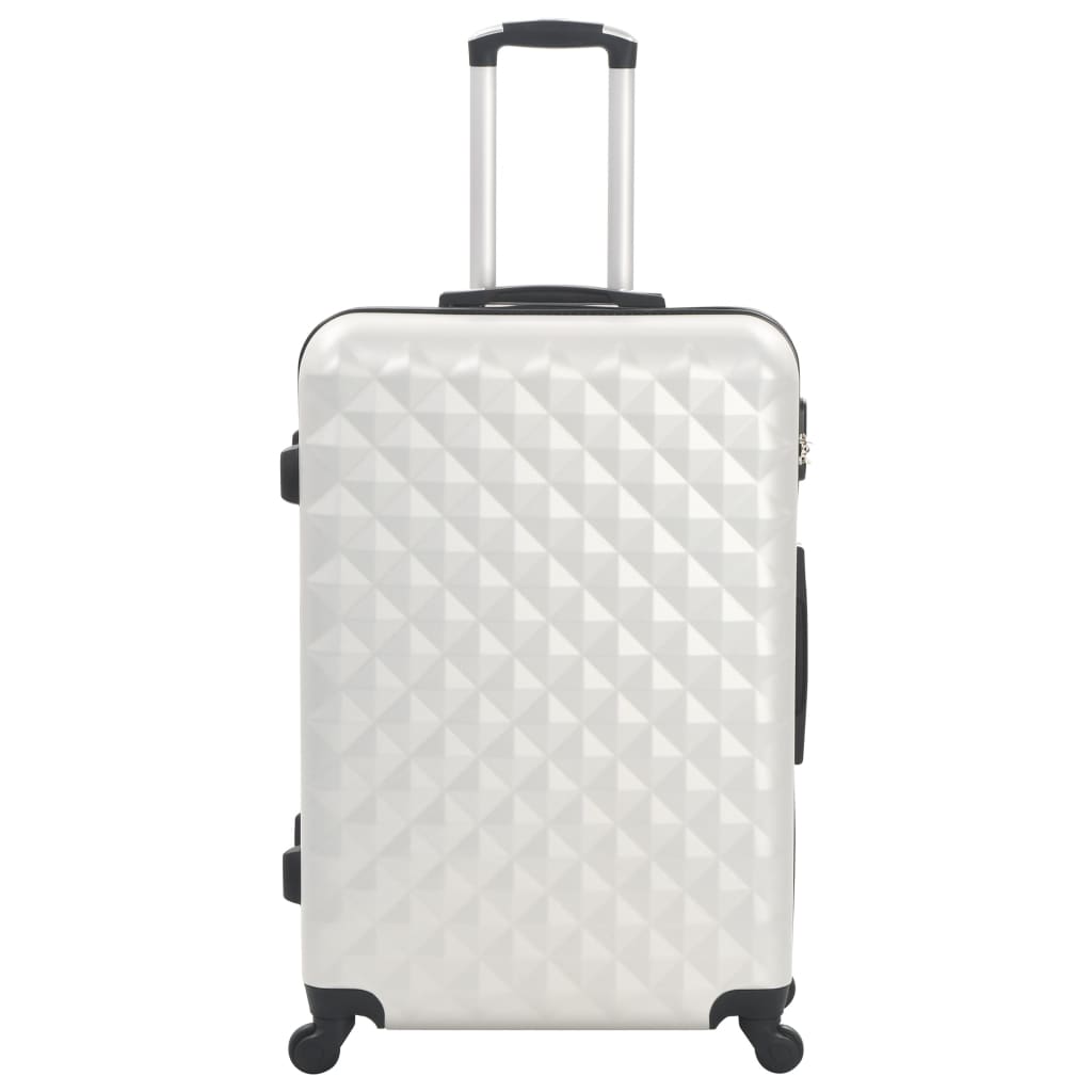 Vidaxl 3-part hard luggage set clear silver colored