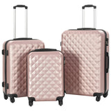 Vidaxl en 3 parties à bagages durs Rosé Gold