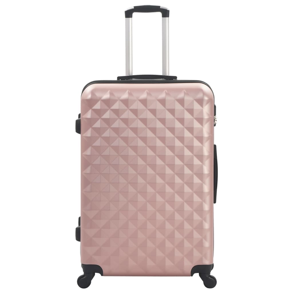 Vidaxl en 3 parties à bagages durs Rosé Gold