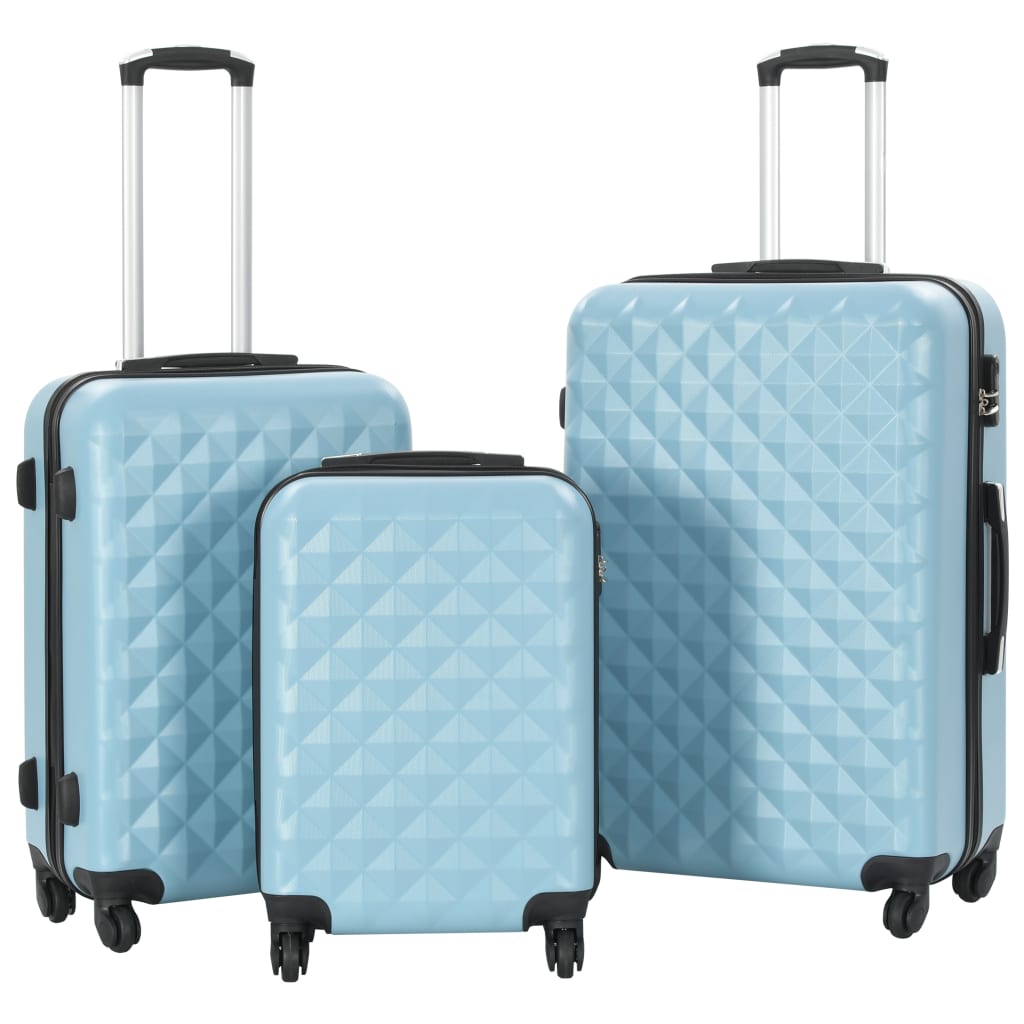 Vidaxl en 3 parties bagages durs ensemble bleu