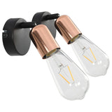 Vidaxl Spotlights 2 ST E27 Black and copper