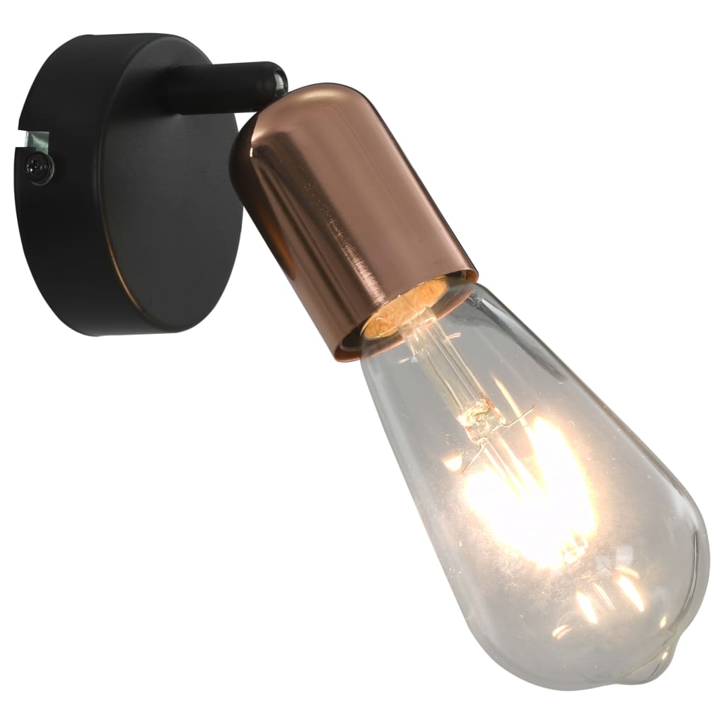 Vidaxl Spotlights 2 ST E27 Black and copper