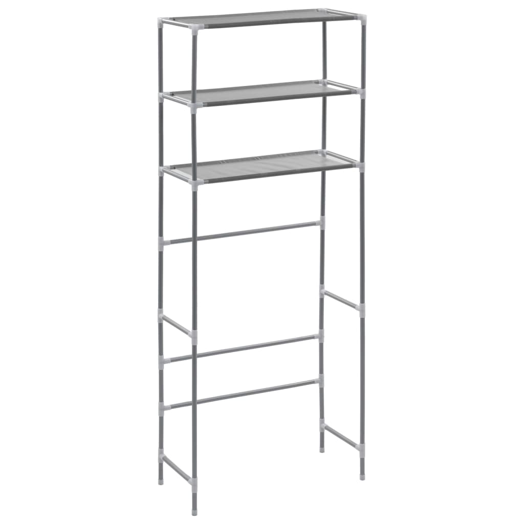 Vidaxl Storage Rack per lavatrice Boven 3 strati 69x28x169 cm argento