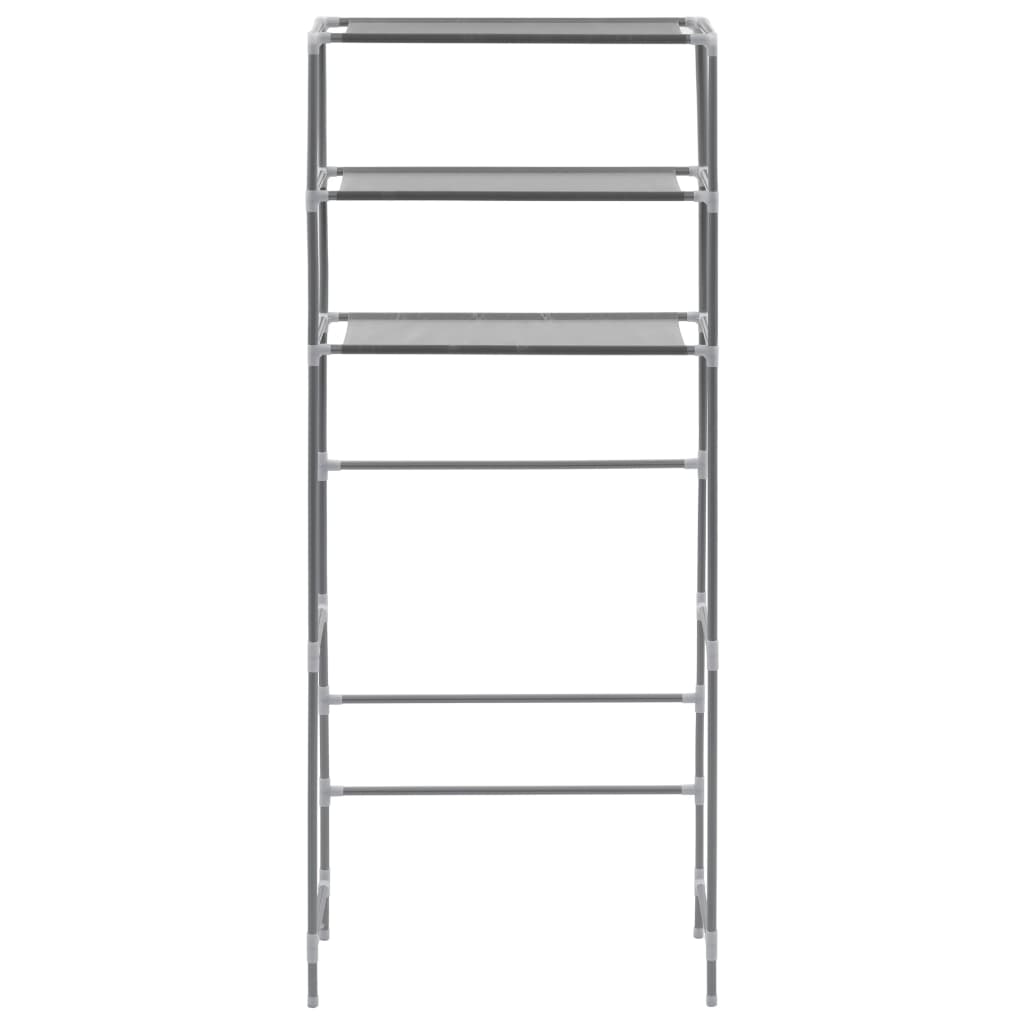 Vidaxl Storage Rack per lavatrice Boven 3 strati 69x28x169 cm argento