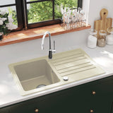 Vidaxl lavabo bol simple de beige de granit