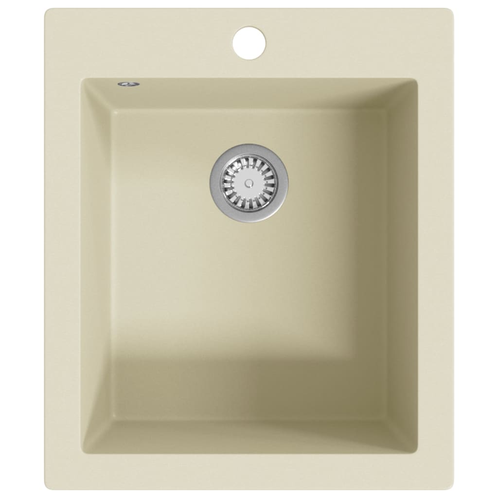 Vidaxl lavabo bol simple de beige de granit