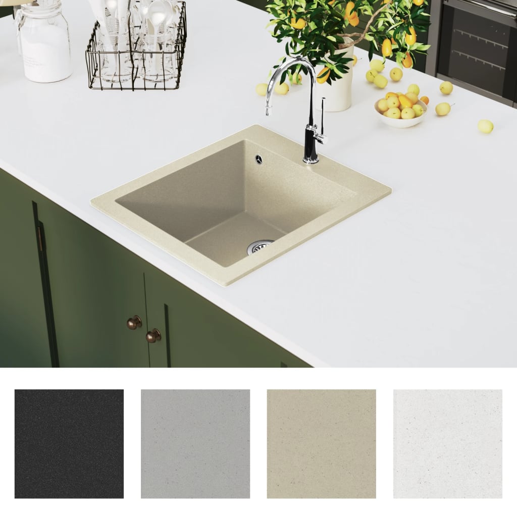 Vidaxl lavabo bol simple de beige de granit