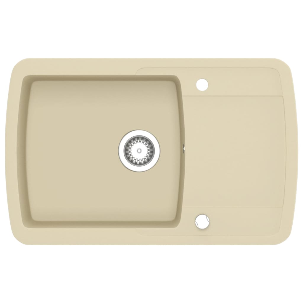 Vidaxl lavabo bol simple de beige de granit